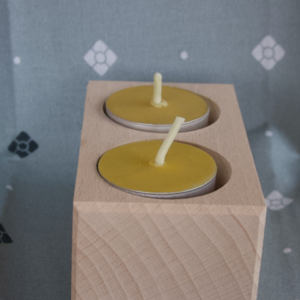 Beech Tealight holder for 2 Tealights